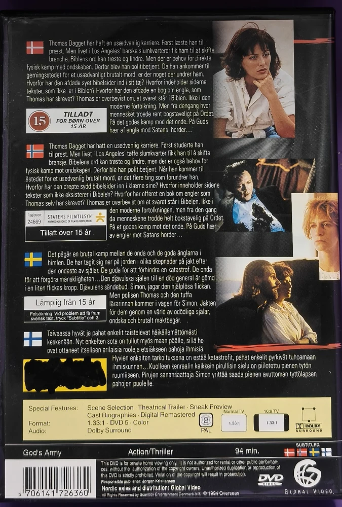 DVD) Christopher Walken: God's Army - Paholaisarmeija (1995)