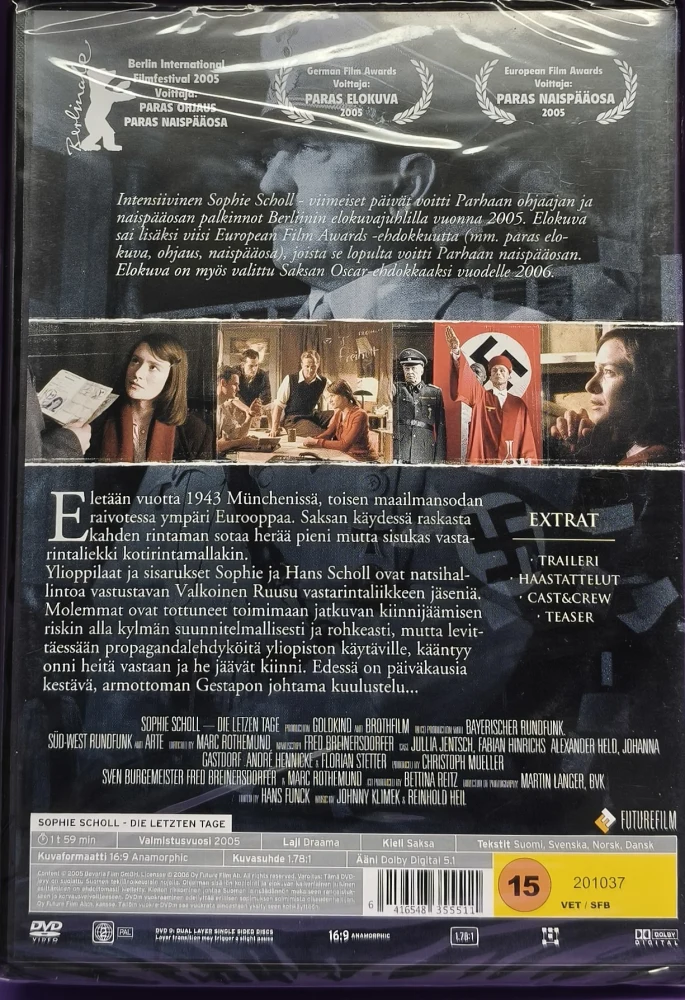 UUSI (DVD) Sophie Scholl - viimeiset päivät (2005)