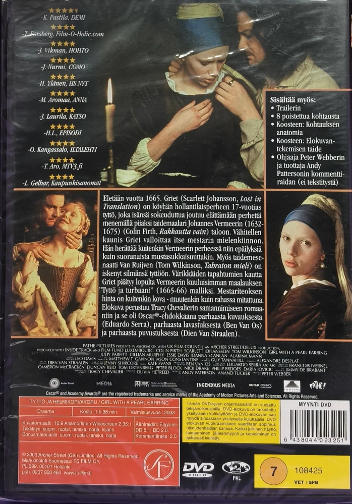 UUSI (DVD) Scarlett Johansson: Tyttö Ja Helmikorvakoru (2003)