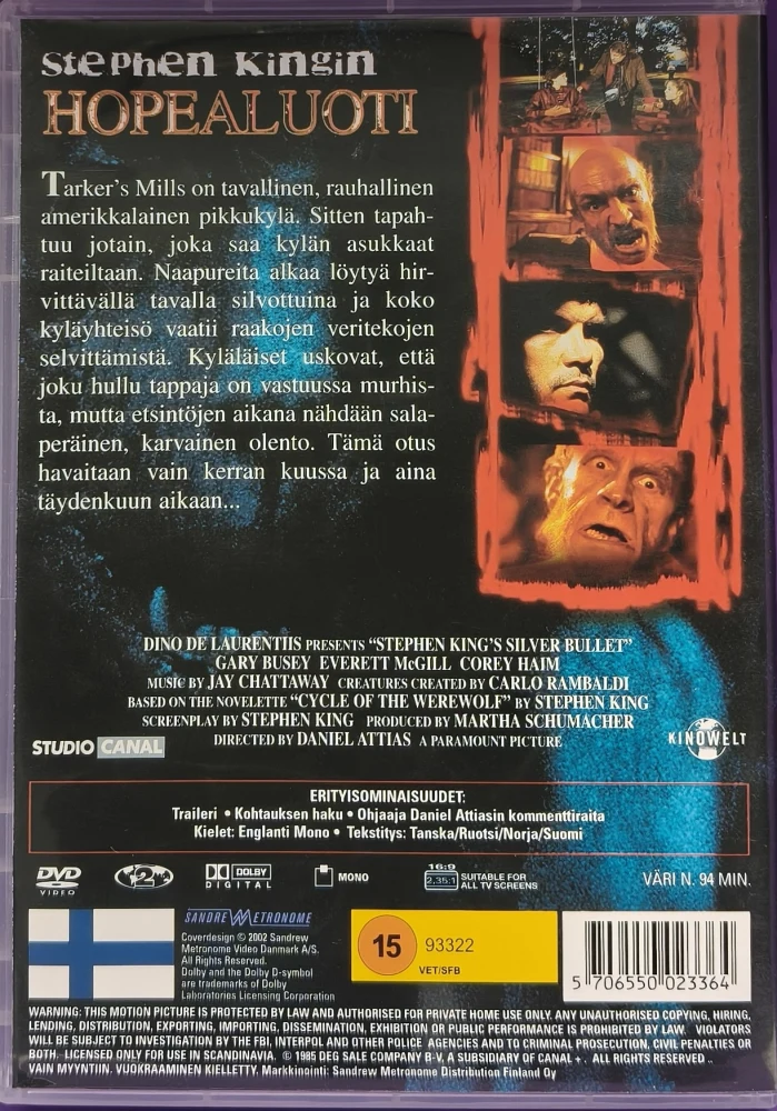 DVD) Stephen Kingin Hopealuoti (1985) SUOMIKANNET