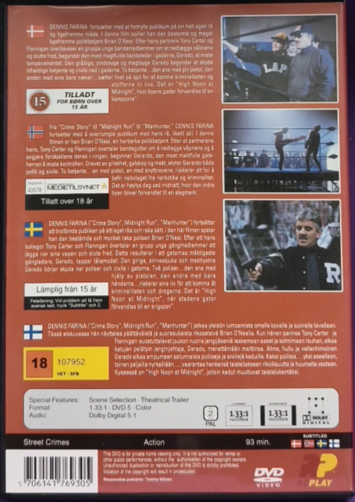 DVD) Dennis Farina: Street Crimes (1992)