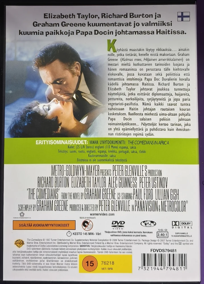DVD)  Richard Burton, Elizabeth Taylor: Näyttelijät - The Comedians (1967)