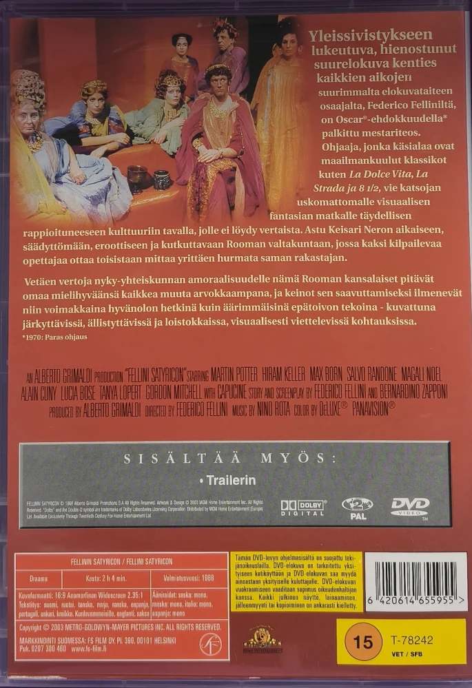 DVD) Fellinin Satyricon (1969) SUOMIKANNET