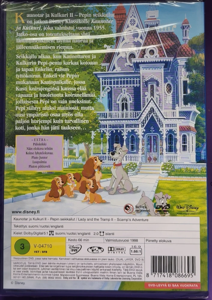 UUSI (DVD) Kaunotar ja Kulkuri II (2) Pepin seikkailut (1998)