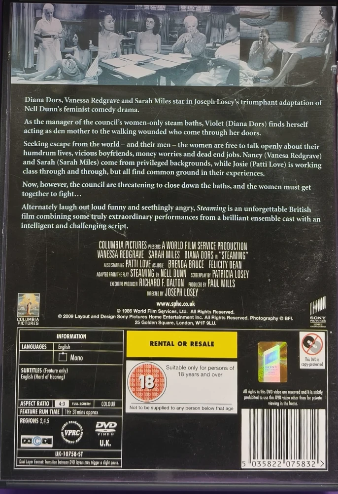 DVD) Steaming (1985)  Vanessa Redgrave, Sarah Miles