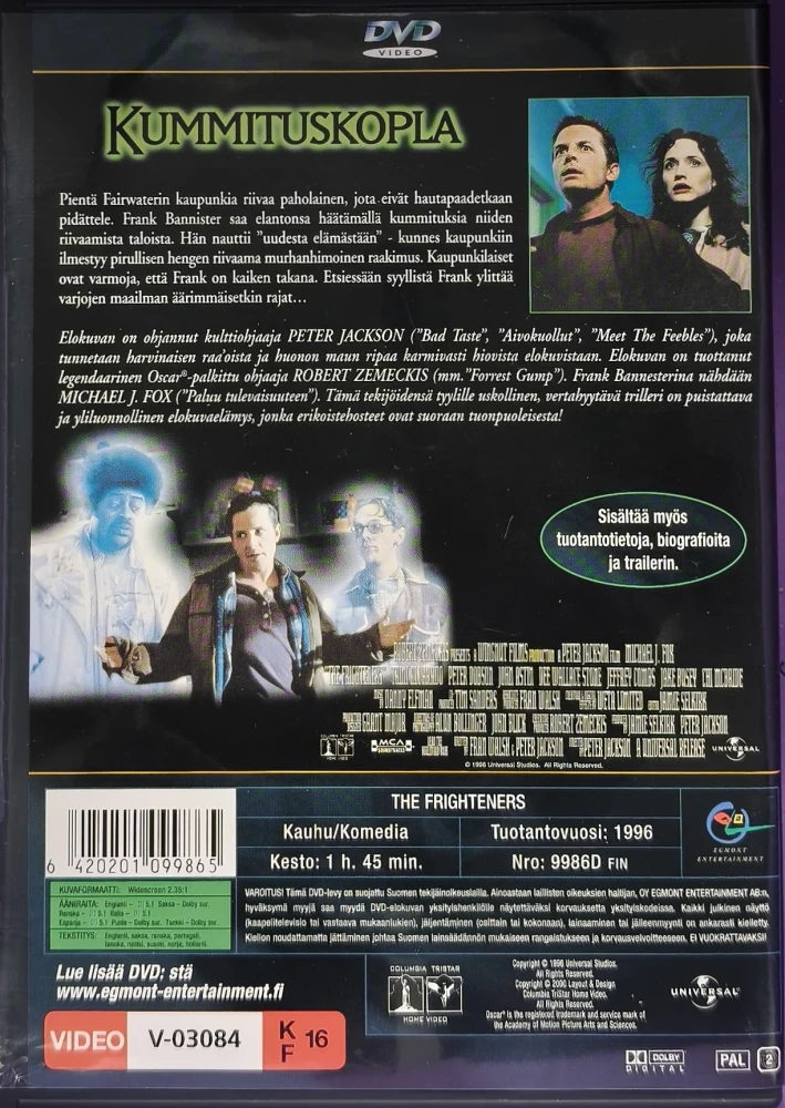 DVD) Kummituskopla - The Frighteners (1996) EGMONT