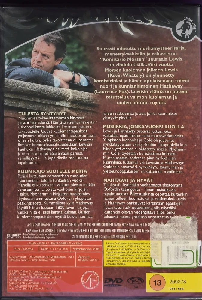 UUSI (4 DVD) Komisario Lewis - Kausi 2 (2008)
