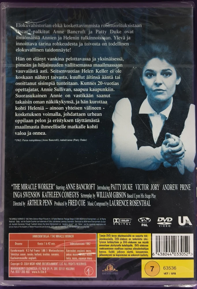 UUSI (DVD) Anne Bancroft: Ihmeidentekijä (1962) SUOMIKANNET