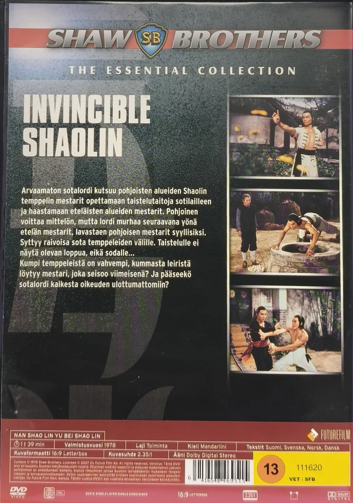 DVD) Invincible Shaolin (1978) SUOMIKANNET (Shaw Brothers)