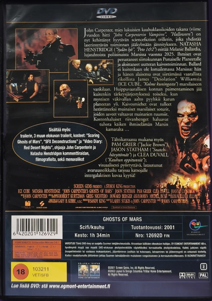 DVD) John Carpenter: Ghosts of Mars (2001) EGMONT - SUOMIKANNET