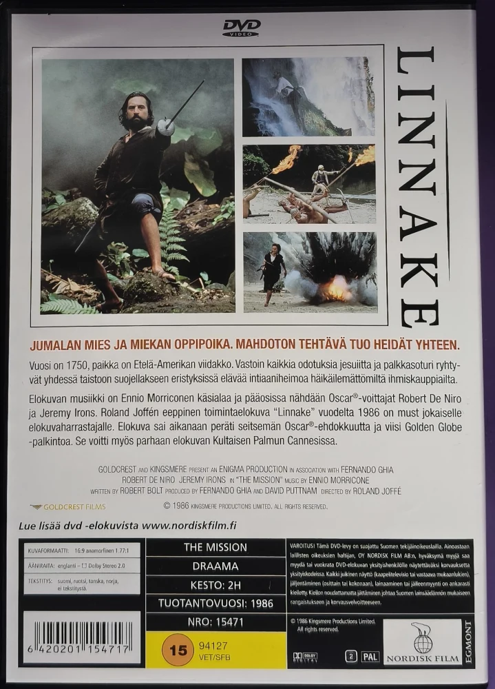 Robert De Niro: Linnake - The Mission (1986) SUOMIKANNET