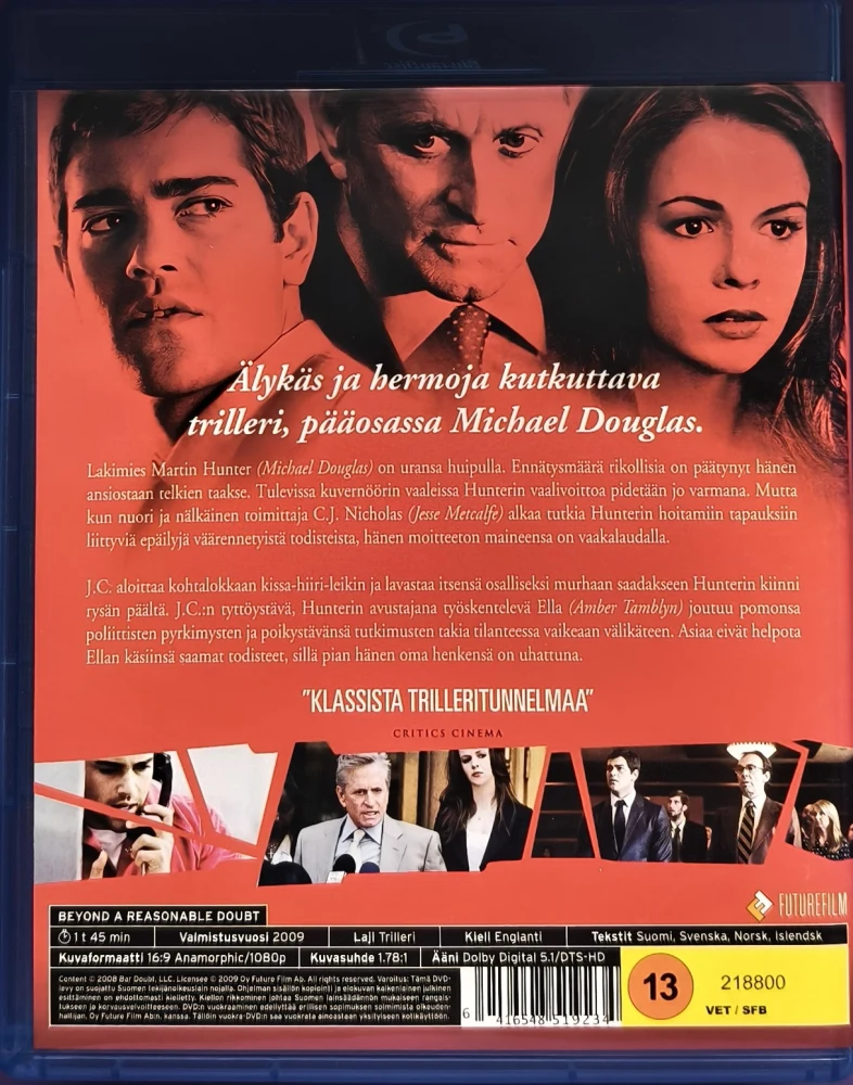 BLU-RAY) Michael Douglas: Väärä Alibi (2009) SUOMIKANNET
