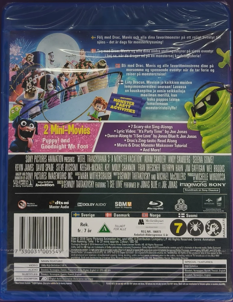 UUSI (BLU-RAY) Hotel Transylvania 3 (2018)