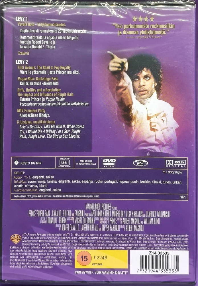 UUSI (2 DVD) Prince - Purple Rain (1984) SUOMIKANNET