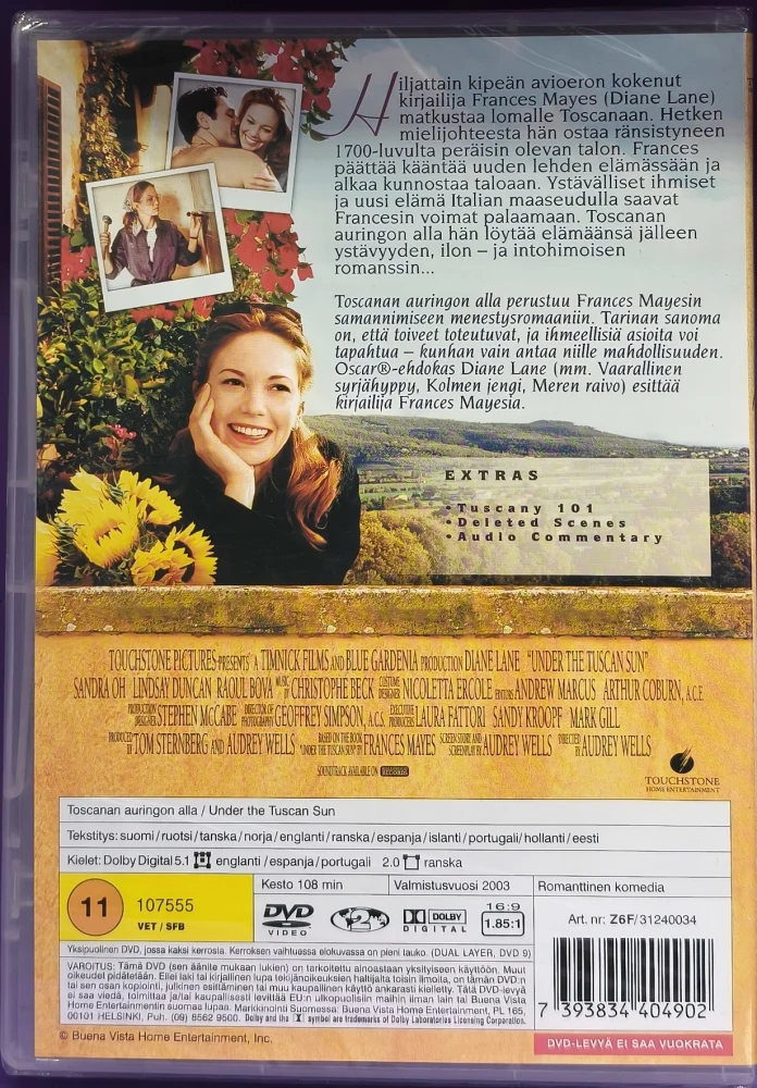 UUSI (DVD) Toscanan Auringon Alla (2003) Diane Lane
