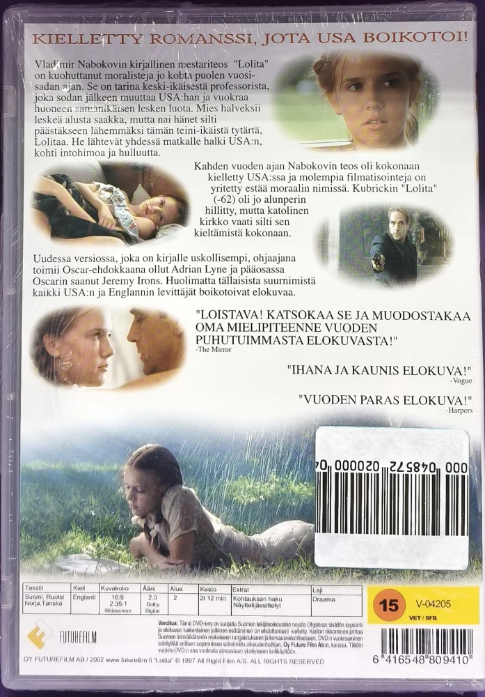 UUSI (DVD) Lolita (1997) SUOMIKANNET - Jeremy Irons