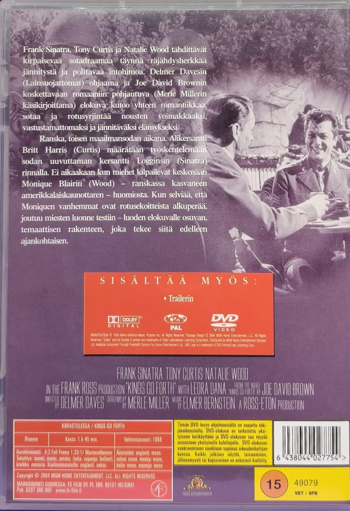 DVD) Frank Sinatra: Kiirastulessa (1958)