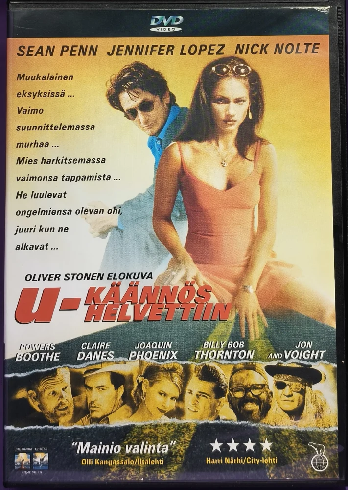 DVD)  Sean Penn, Jennifer Lopez: U-käännös helvettiin (1997) EGMONT