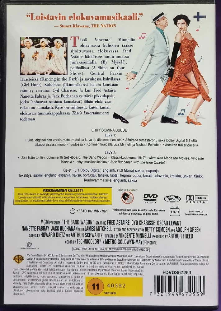 2 DVD) Fred Astaire: Iskelmäkaruselli - The Band Wagon (1953)