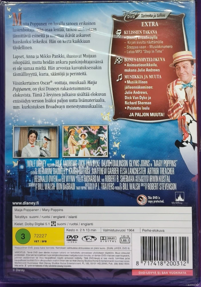 UUSI (2 DVD) Julie Andrews: Maija Poppanen (1964) Erikoisjulkaisu