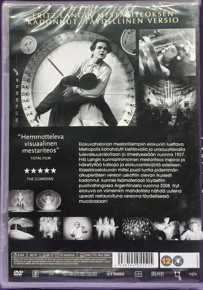 UUSI (DVD) Fitz Lang: METROPOLIS (1927) SUOMIKANNET