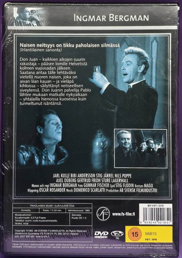 UUSI (DVD) Ingmar Bergman: Paholaisen silmä - Djävulens öga (1960)