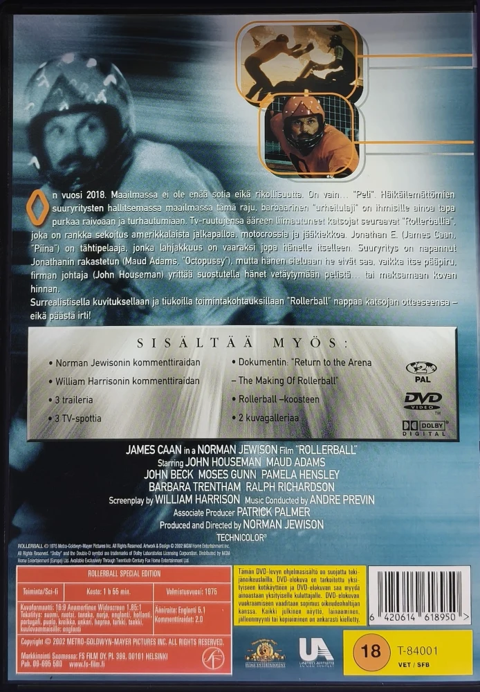 DVD) James Caan: Rollerball (1975) SUOMIKANNET
