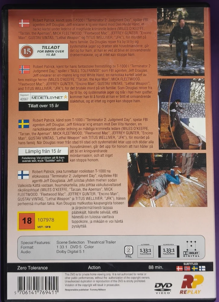 DVD) Robert Patrick: Zero Tolerance (1994)