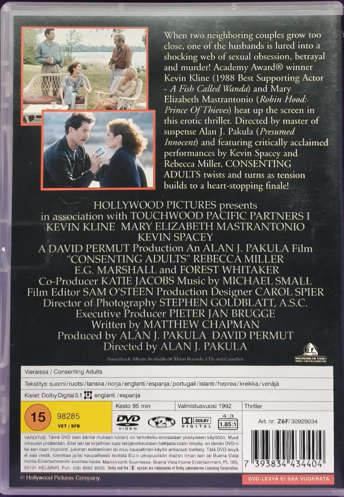 DVD) Kevin Kline: Consenting Adults - Vieraissa (1992)