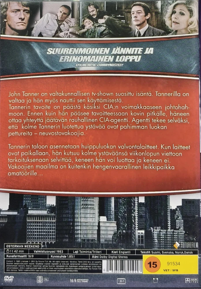 DVD) Rutger Hauer : Verinen viikonloppu (1983)