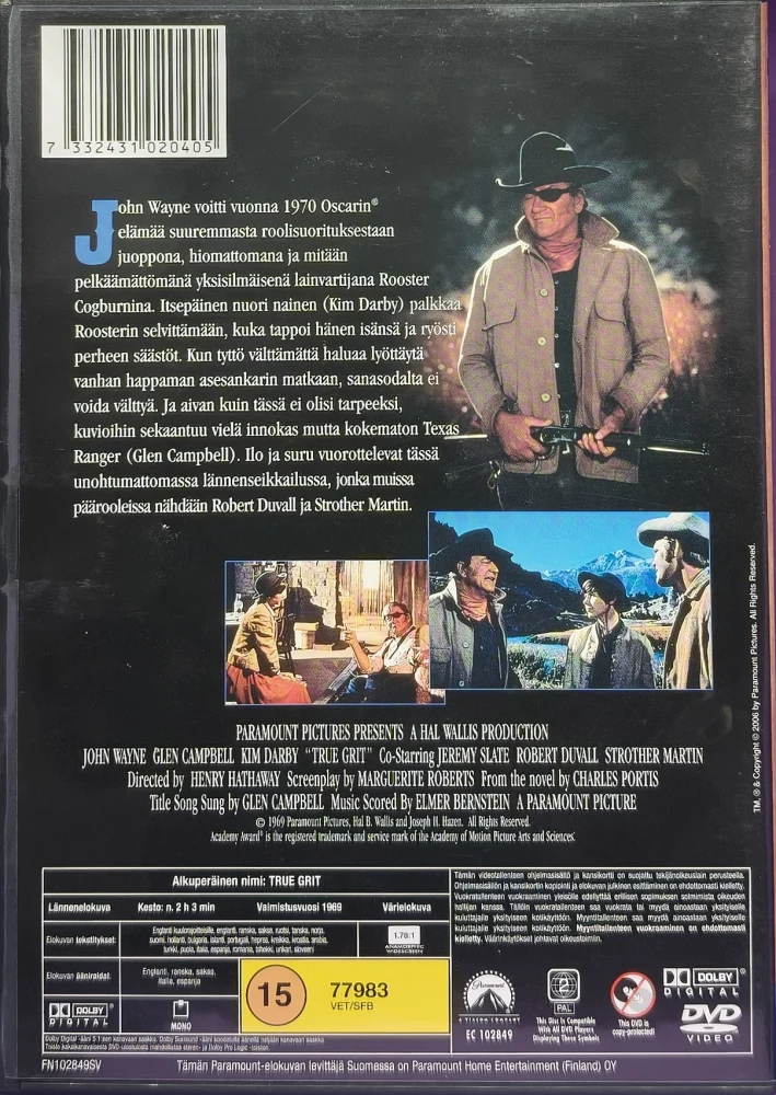 DVD) John Wayne: Kova kuin kivi (1969) SUOMIKANNET