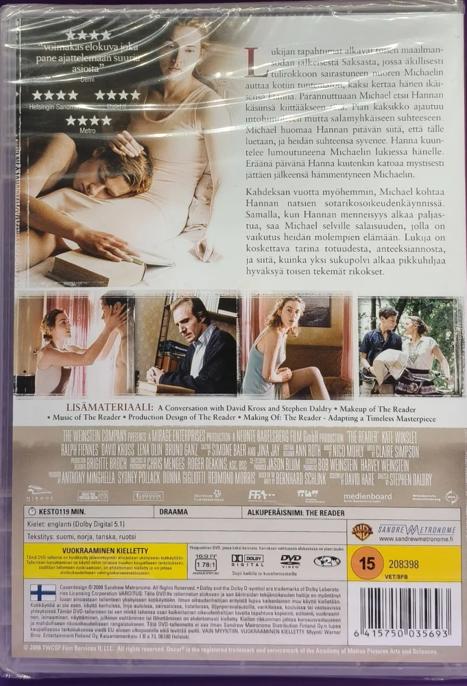 UUSI (DVD) Kate Winslet: Lukija - The Reader (2008)
