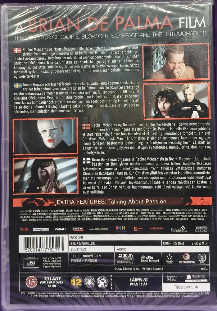 UUSI (DVD) Noomi Rapace: Passion (2012)