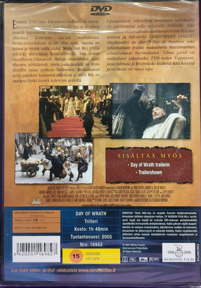 UUSI (DVD) Christopher Lambert: Vihan Päivä (2005)