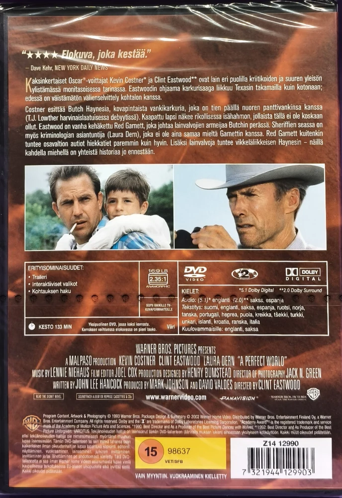UUSI (DVD) Kevin Costner: Täydellinen Maailma (1993) SUOMIKANNET