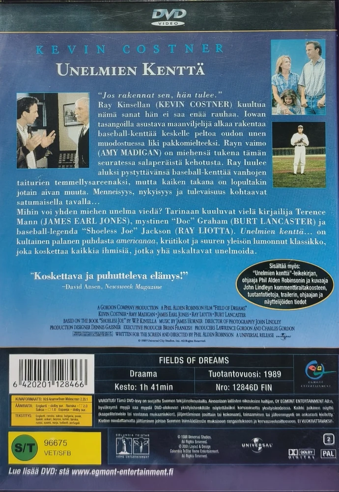 UUSI (DVD) Kevin Costner: Unelmien kenttä (1989) EGMONT
