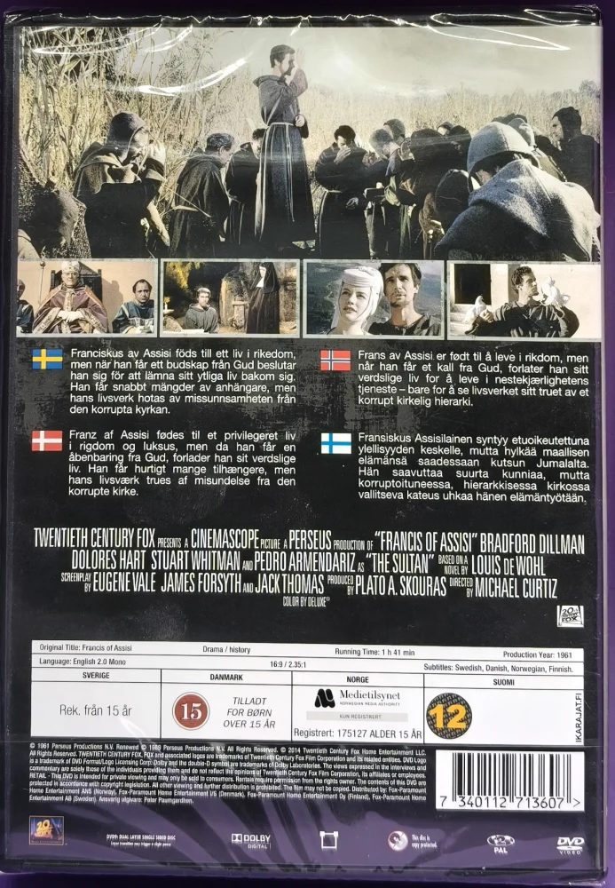 UUSI (DVD) Francis of Assisi - Fransiskus Assisilainen (1961)