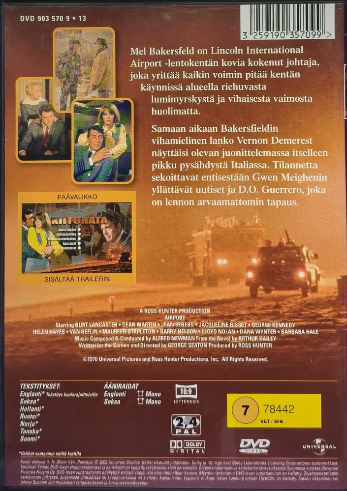 DVD) Burt Lancaster: Kiitorata - Airport (1970)