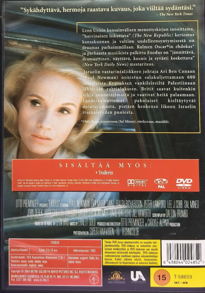 DVD)  Paul Newman: Exodus (1960) SUOMIKANNET