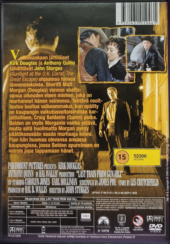 DVD) Kirk Douglas: Viimeinen juna Gun Hillistä (1959)