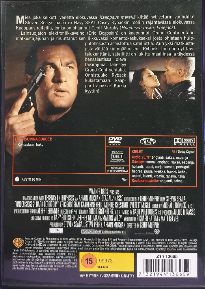 DVD) Steven Seagal: Kaappaus Raiteilla (1995)
