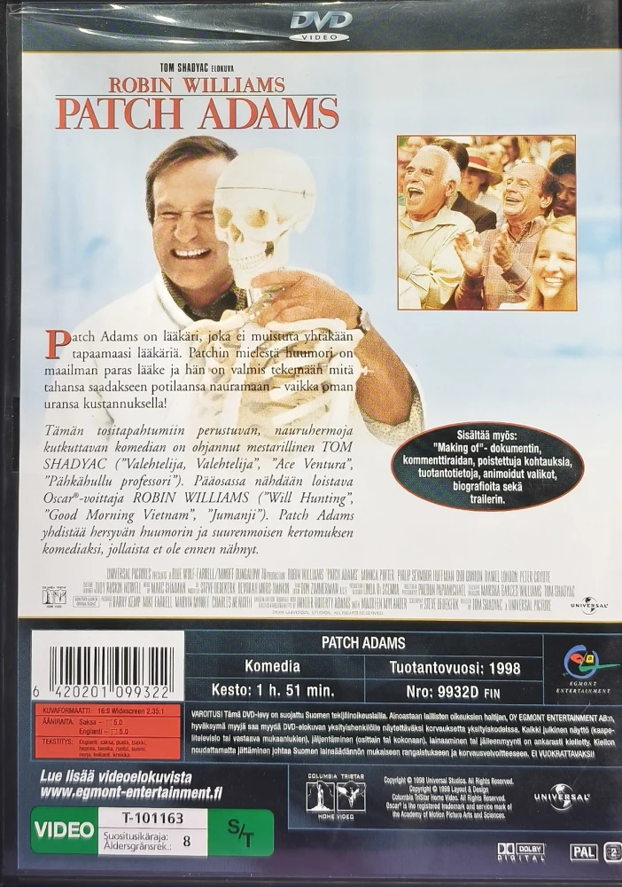 DVD) Robin Williams: Patch Adams (EGMONT) 1998