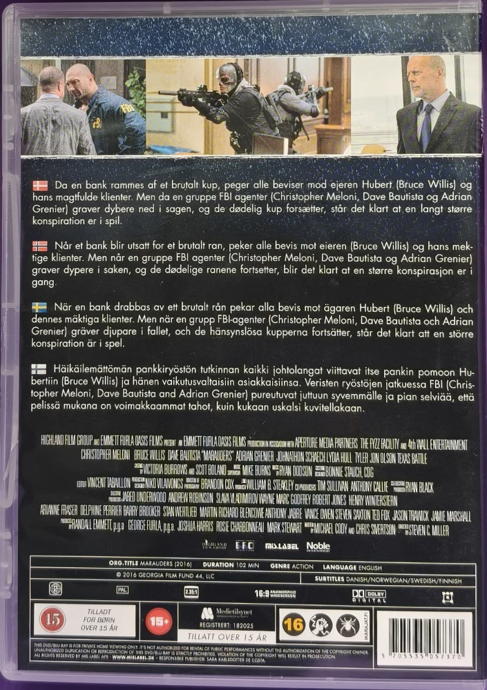 DVD) RAIDERS (2016) Bruce Willis, Dave Bautista