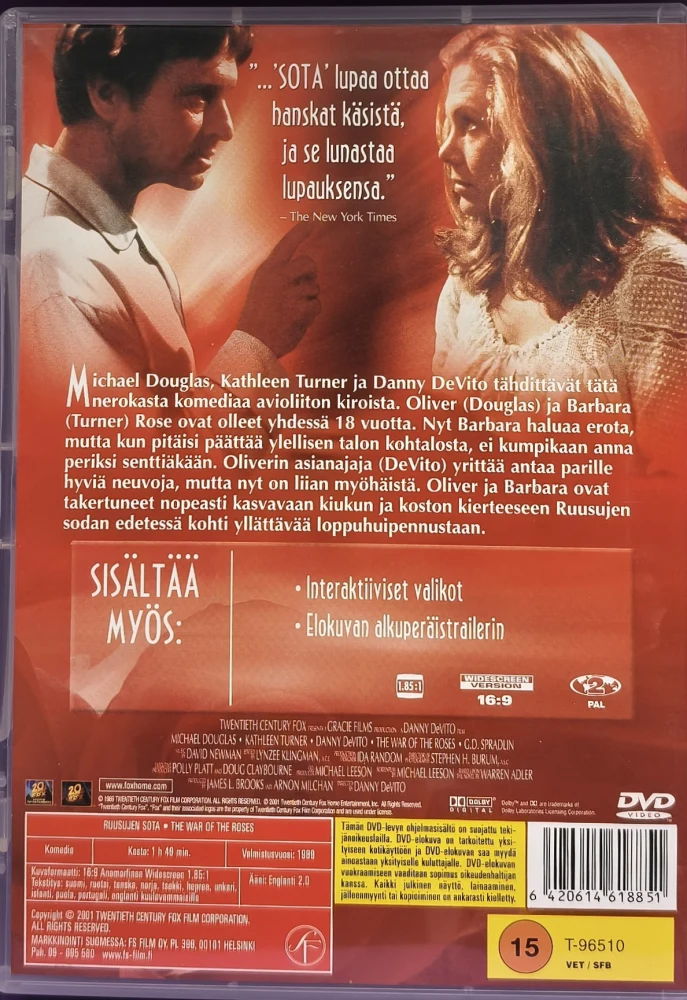 DVD) Michael Douglas: Ruusujen sota (1989)
