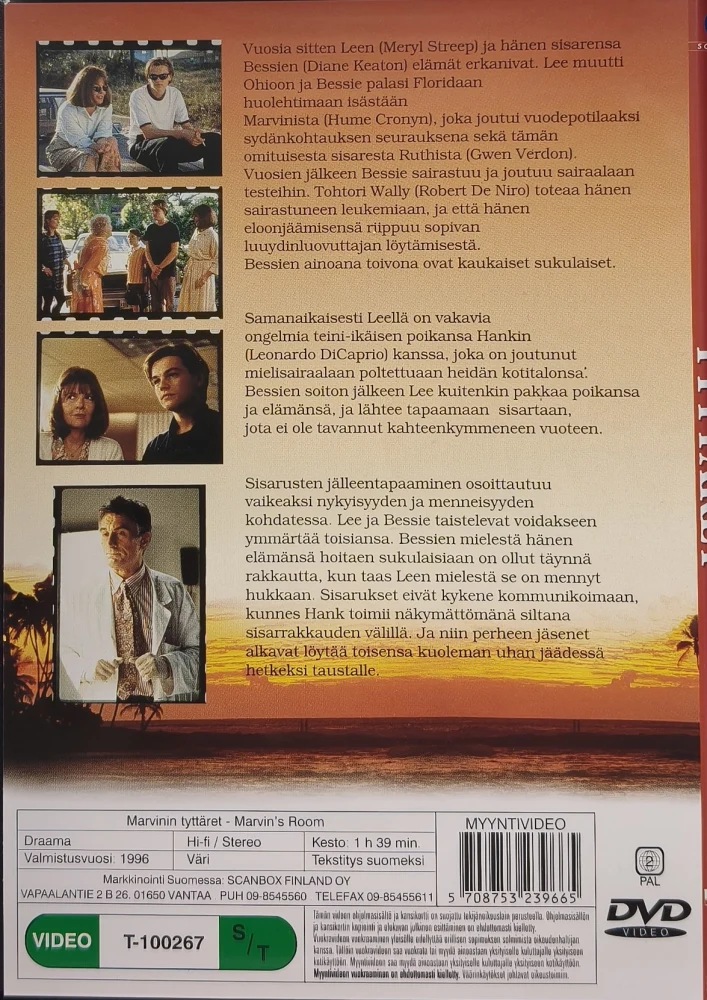 DVD) Marvinin tyttäret - Marvin's Room (1996) SUOMIKANNET