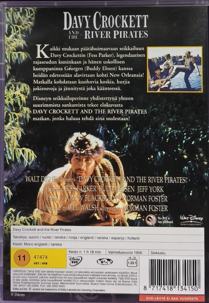 DVD) Davy Crockett ja jokirosvot / and the River Pirates (1956