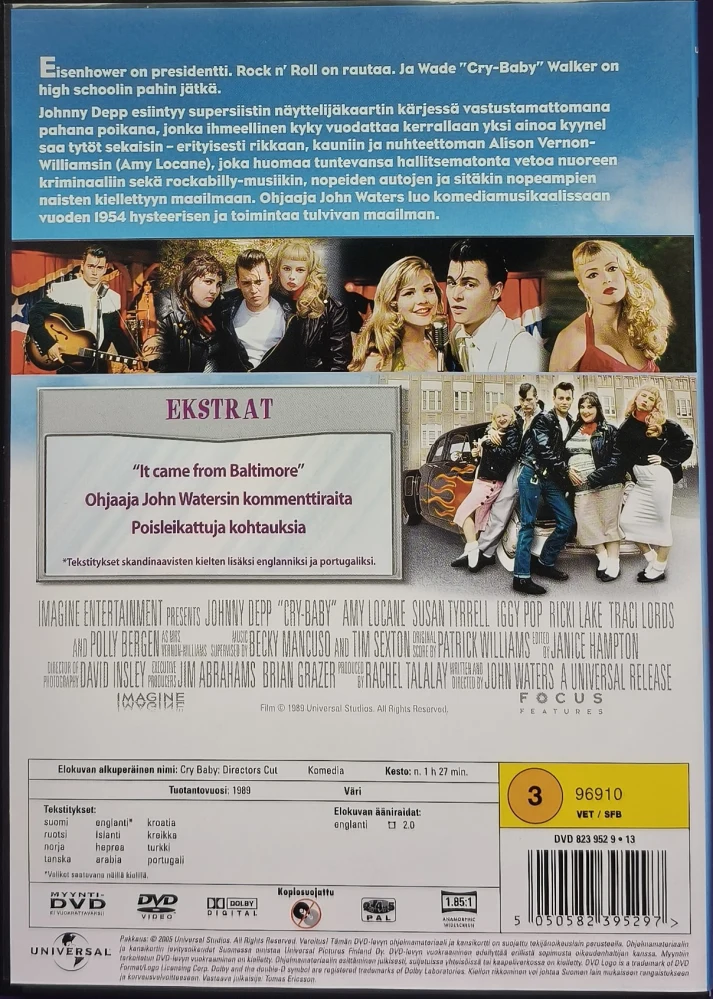 DVD) ohnny Depp: Cry-Baby (1989) SUOMIKANNET