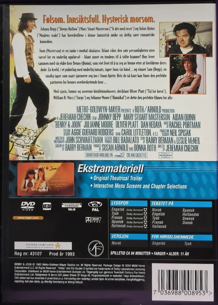 DVD) Johnny Depp: Benny and & Joon