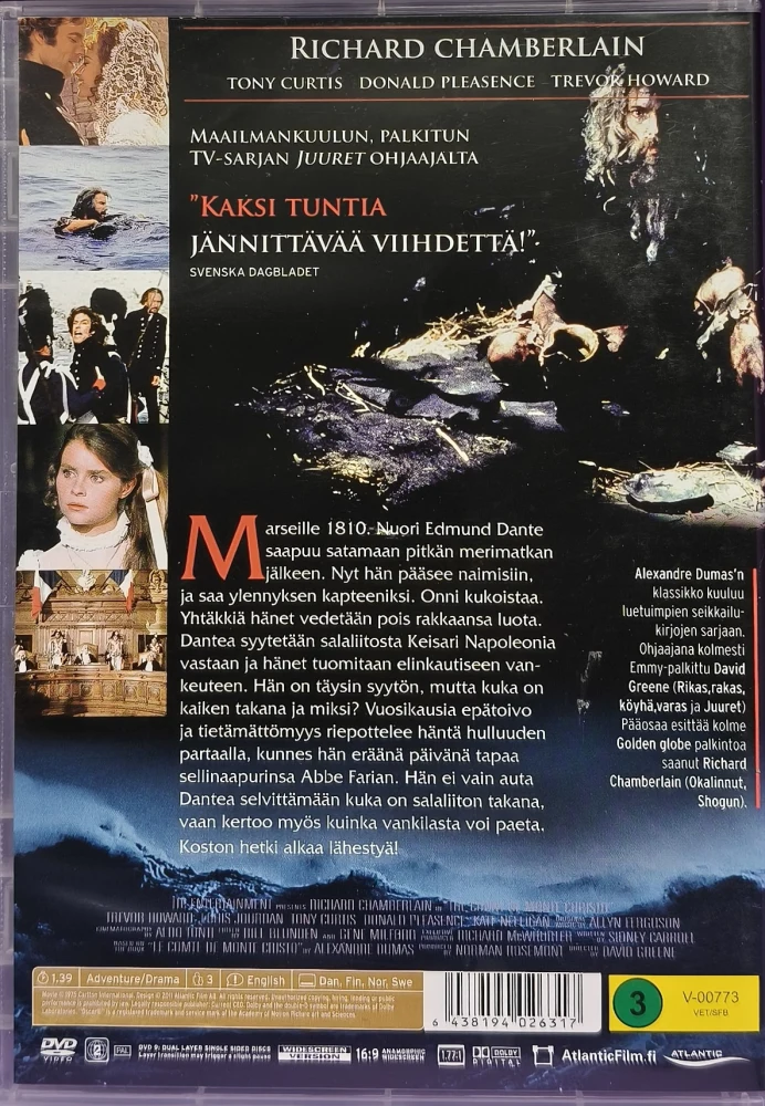 DVD) Richard Chamberlain: Monte Criston kreivi (1975)