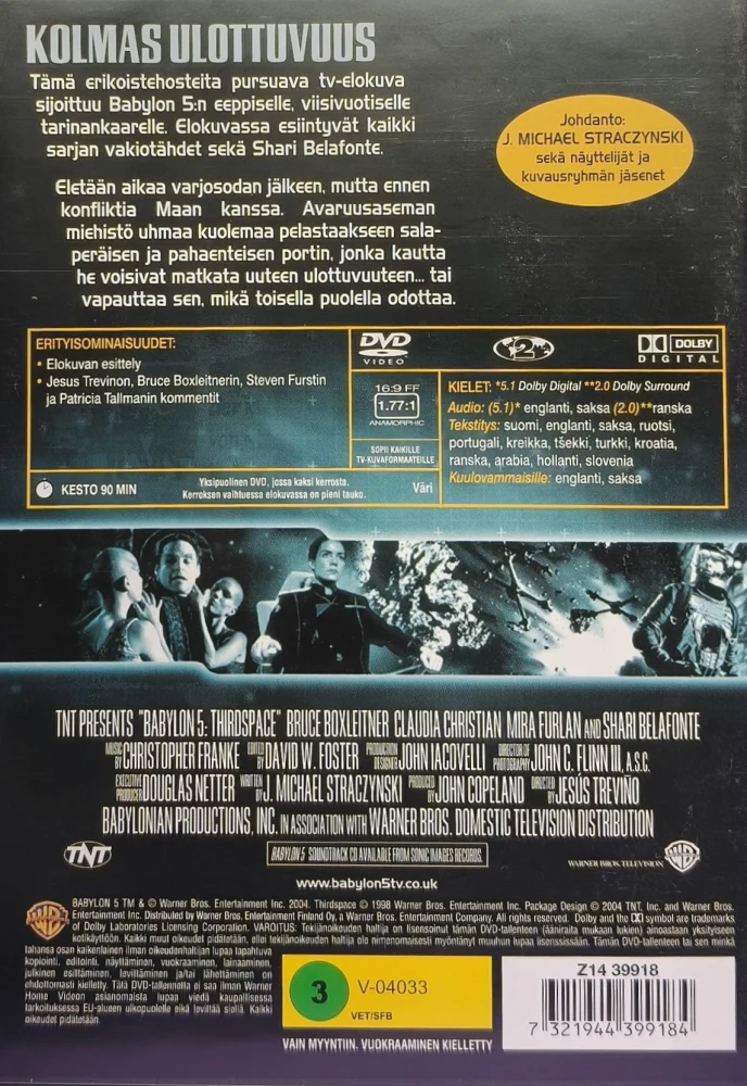DVD) Babylon 5 - Kolmas ulottuvuus - Thirdspace (1998) SUOMIKANNET